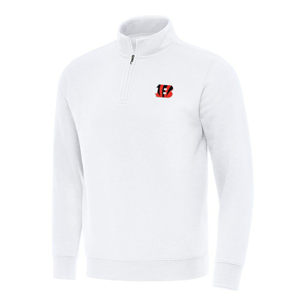 Cincinnati Bengals Antigua Victory Quarter-Zip Pullover Top - White Pullover