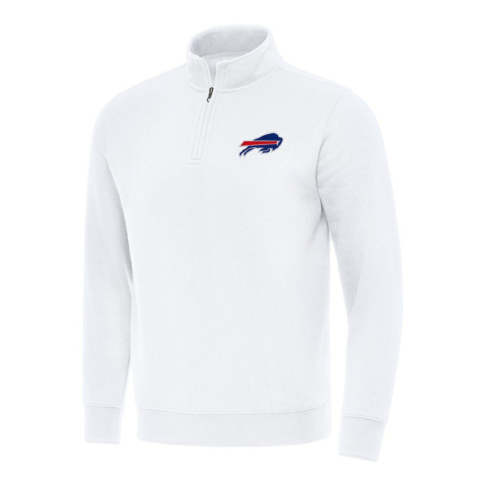Buffalo Bills Antigua Victory Quarter-Zip Pullover Top - White Pullover
