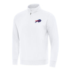 Buffalo Bills Antigua Victory Quarter-Zip Pullover Top - White Pullover
