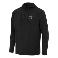 Dallas Cowboys Antigua Spikes Quarter-Zip Pullover Hoodie - Heather Black Hoodies
