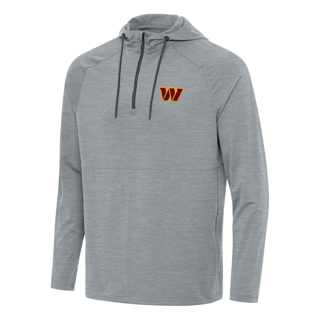 Washington Commanders Antigua Spikes Quarter-Zip Pullover Hoodie - Heather Gray Hoodies