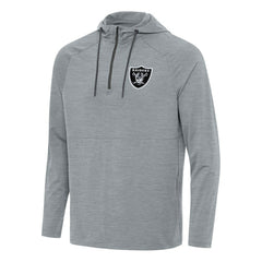 Las Vegas Raiders Antigua Spikes Quarter-Zip Pullover Hoodie - Heather Gray Hoodies