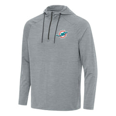Miami Dolphins Antigua Spikes Quarter-Zip Pullover Hoodie - Heather Gray Hoodies