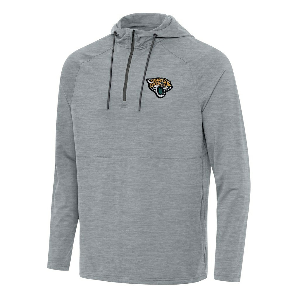 Jacksonville Jaguars Antigua Spikes Quarter-Zip Pullover Hoodie - Heather Gray Hoodies
