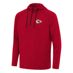 Kansas City Chiefs Antigua Spikes Quarter-Zip Pullover Hoodie - Heather Red Hoodies