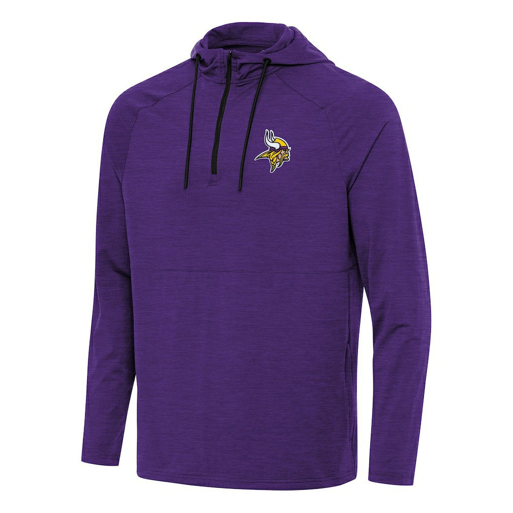 Minnesota Vikings Antigua Spikes Quarter-Zip Pullover Hoodie - Heather Purple Hoodies