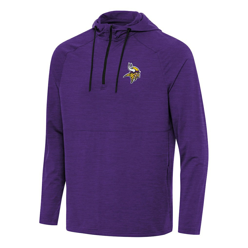 Minnesota Vikings Antigua Spikes Quarter-Zip Pullover Hoodie - Heather Purple Hoodies