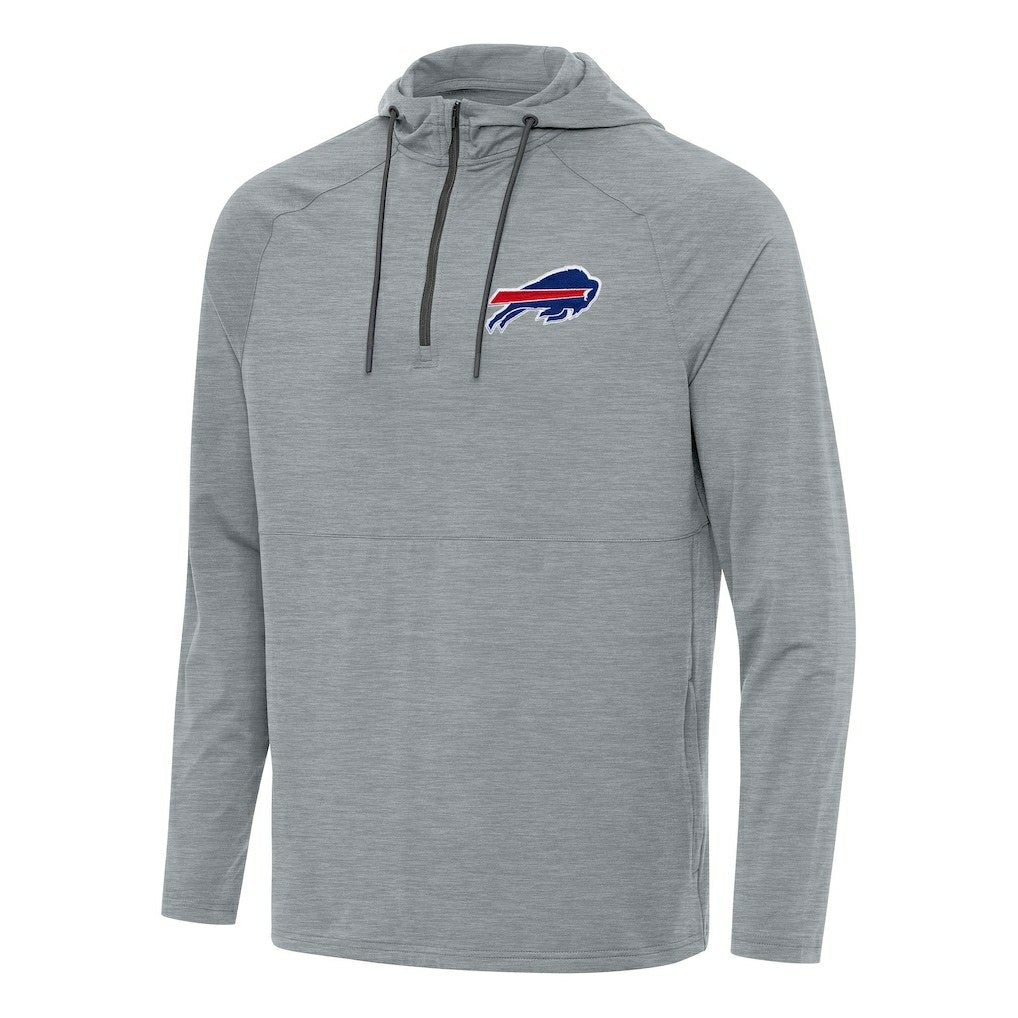 Buffalo Bills Antigua Spikes Quarter-Zip Pullover Hoodie - Heather Gray Hoodies