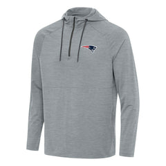 New England Patriots Antigua Spikes Quarter-Zip Pullover Hoodie - Heather Gray Hoodies
