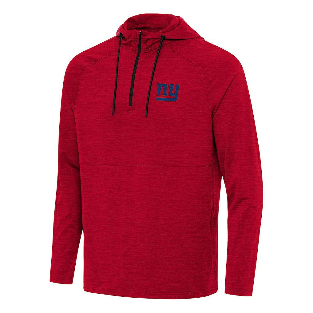 New York Giants Antigua Spikes Quarter-Zip Pullover Hoodie - Heather Red Hoodies