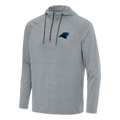 Carolina Panthers Antigua Spikes Quarter-Zip Pullover Hoodie - Heather Gray Hoodies