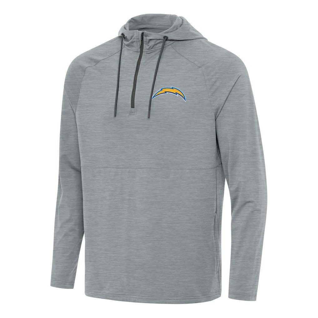 Los Angeles Chargers Antigua Spikes Quarter-Zip Pullover Hoodie - Heather Gray Hoodies