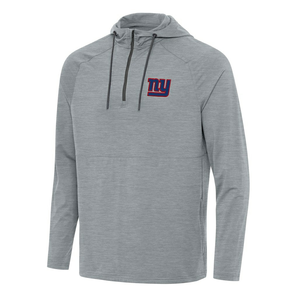 New York Giants Antigua Spikes Quarter-Zip Pullover Hoodie - Heather Gray Hoodies