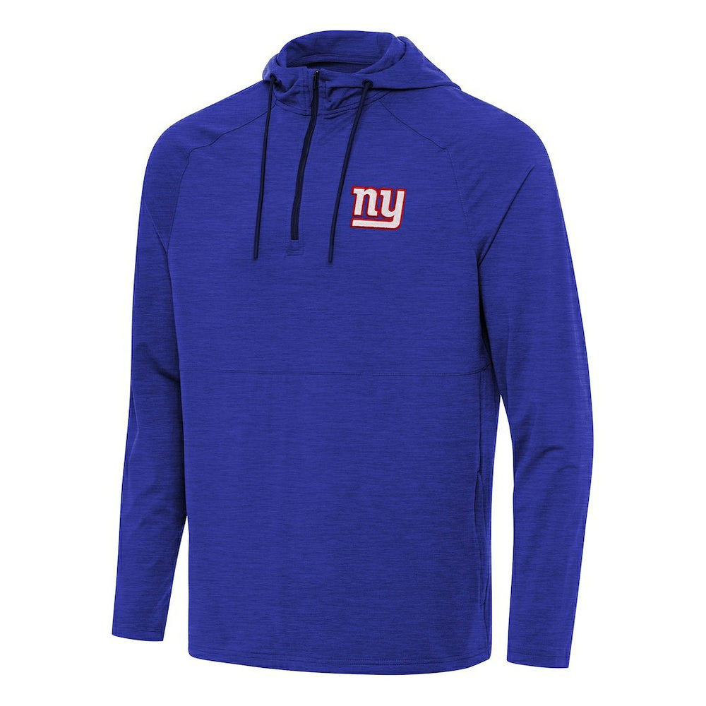 New York Giants Antigua Spikes Quarter-Zip Pullover Hoodie - Heather Royal Hoodies