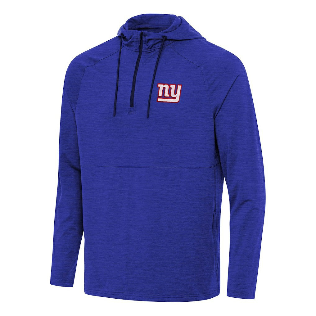 New York Giants Antigua Spikes Quarter-Zip Pullover Hoodie - Heather Royal Hoodies