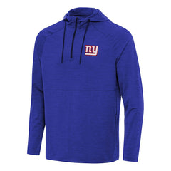 New York Giants Antigua Spikes Quarter-Zip Pullover Hoodie - Heather Royal Hoodies