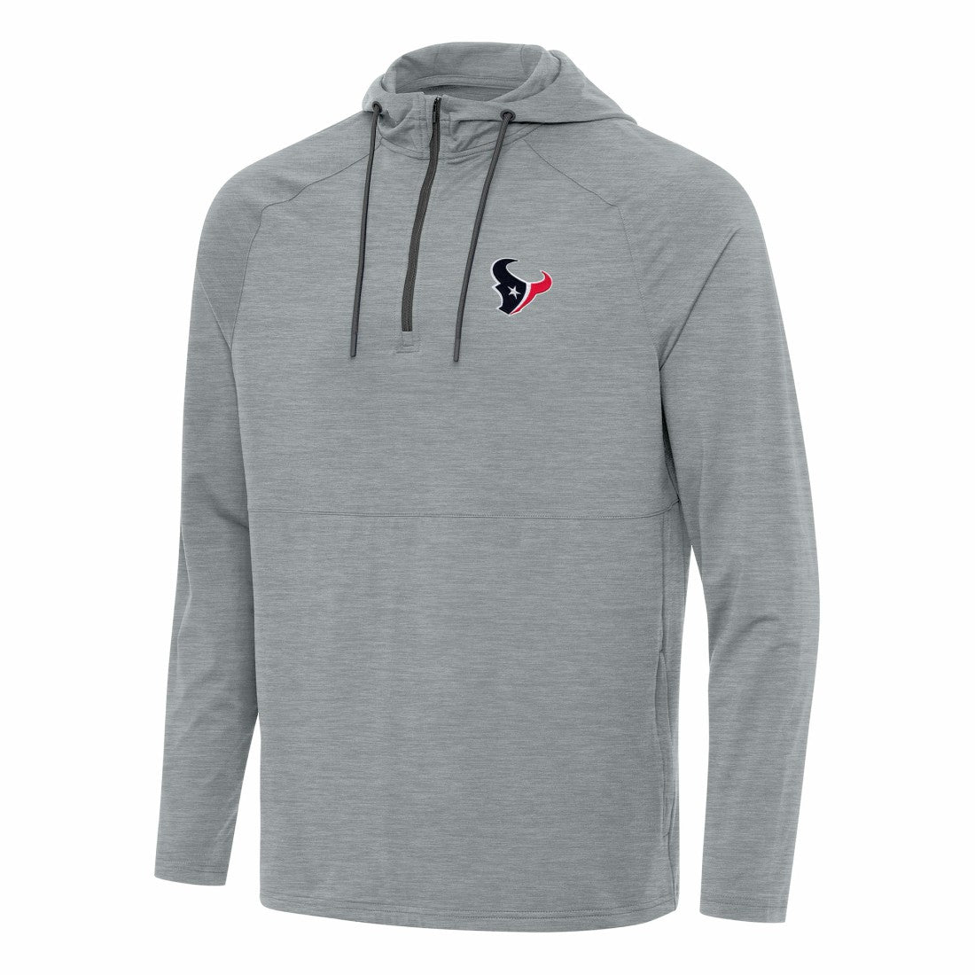 Houston Texans Antigua Spikes Quarter-Zip Pullover Hoodie - Heather Gray Hoodies