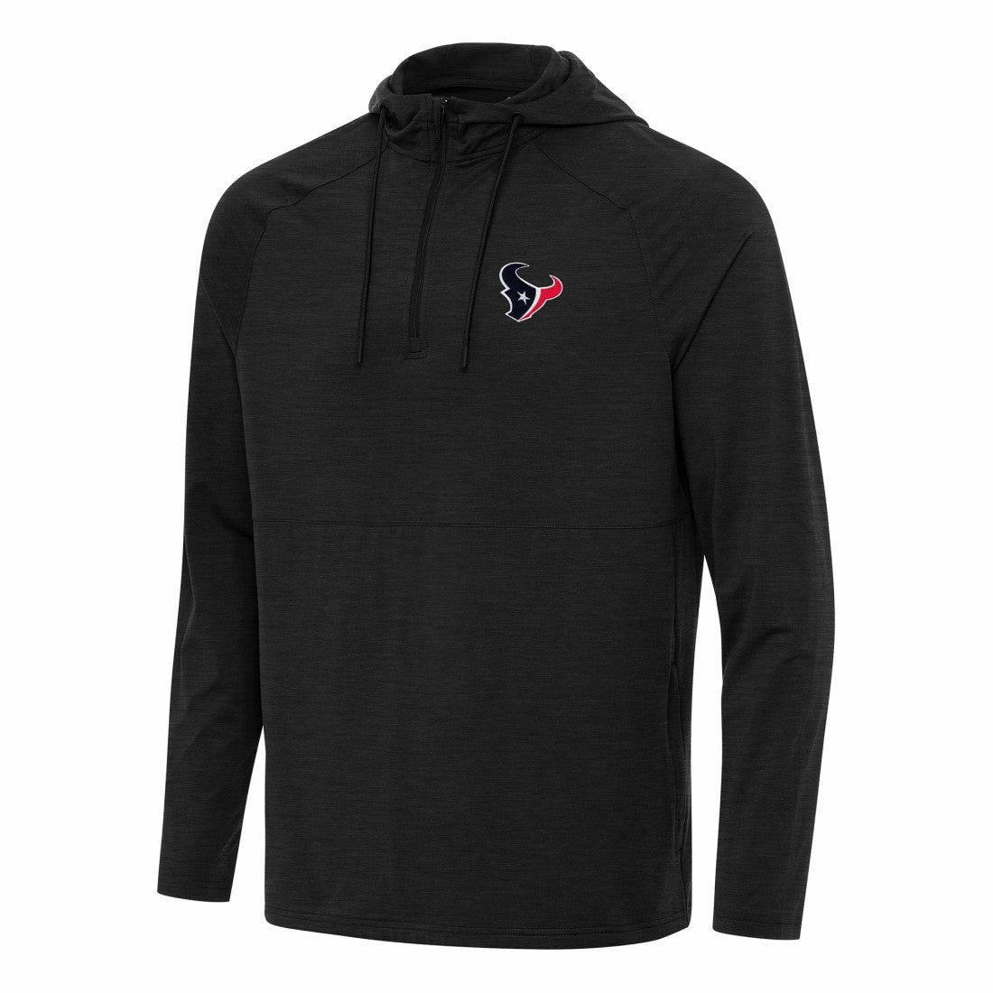 Houston Texans Antigua Spikes Quarter-Zip Pullover Hoodie - Heather Black Hoodies