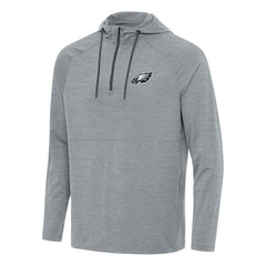 Philadelphia Eagles Antigua Spikes Quarter-Zip Pullover Hoodie - Heather Gray Hoodies