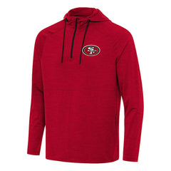 San Francisco 49ers Antigua Spikes Quarter-Zip Pullover Hoodie - Scarlet Hoodies
