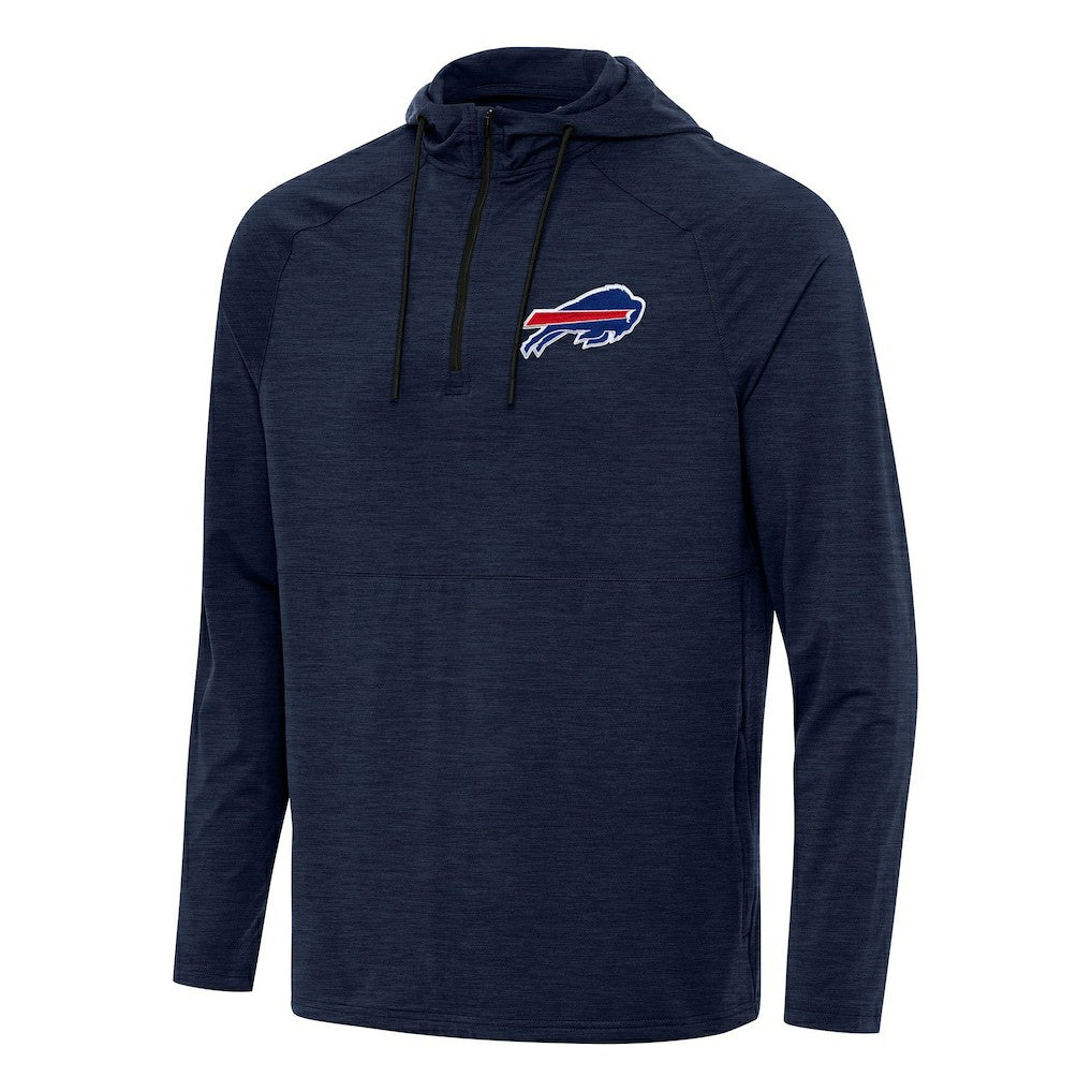 Buffalo Bills Antigua Spikes Quarter-Zip Pullover Hoodie - Heather Navy Hoodies
