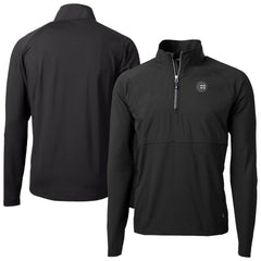 Chicago Cubs Cutter & Buck Adapt Eco Hybrid Raglan DryTec Quarter-Zip Jacket - Black Jackets
