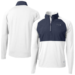 Atlanta Braves Cutter & Buck Adapt Eco Hybrid Raglan DryTec Quarter-Zip Jacket - White Jackets