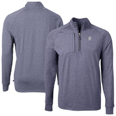 Detroit Tigers Cutter & Buck Adapt Eco Raglan Quarter-Zip Jacket - Heather Navy Jackets