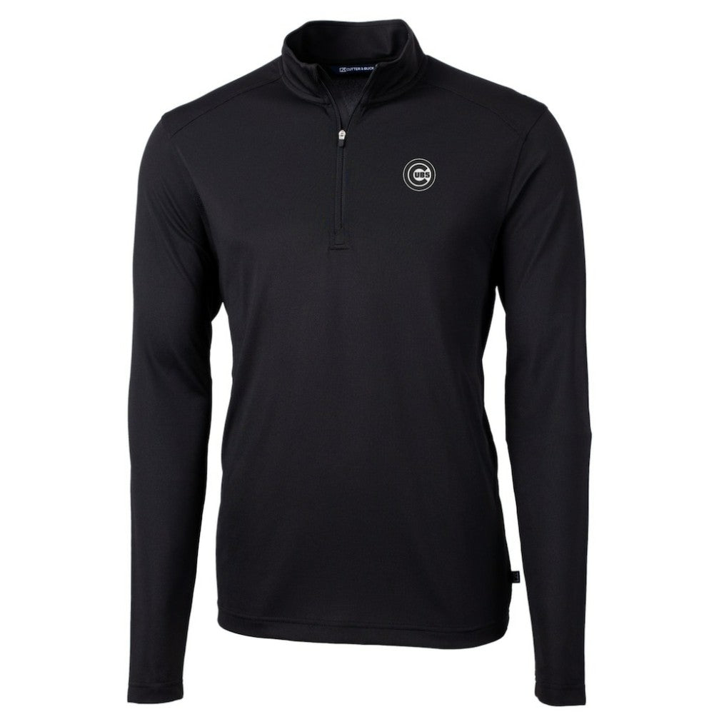 Chicago Cubs Cutter & Buck Virtue Eco Pique Quarter-Zip Jacket - Black Jackets