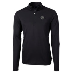 Chicago Cubs Cutter & Buck Virtue Eco Pique Quarter-Zip Jacket - Black Jackets
