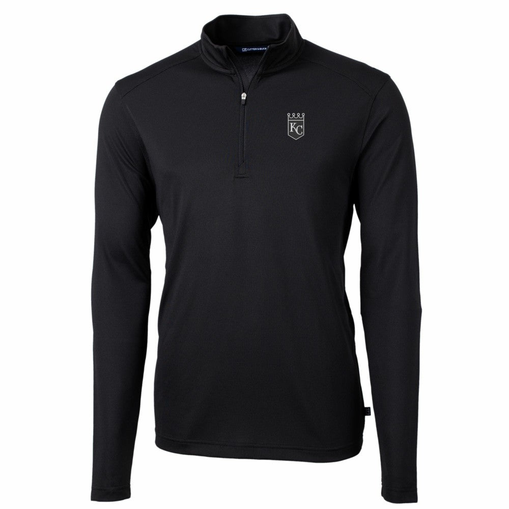 Kansas City Royals Cutter & Buck Virtue Eco Pique Quarter-Zip Jacket - Black Jackets