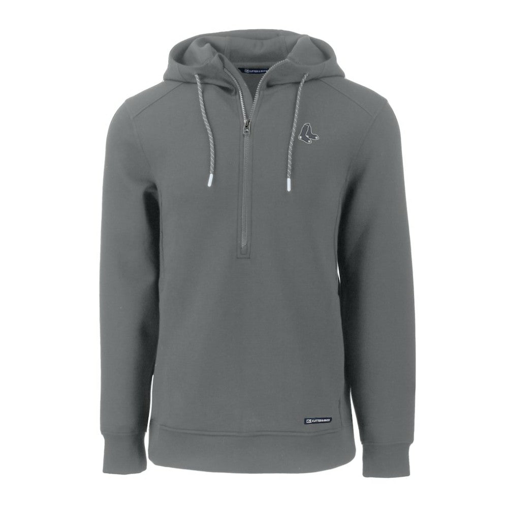 Boston Red Sox Cutter & Buck Roam Eco Recycled Half-Zip Pullover Hoodie - Gray Hoodies