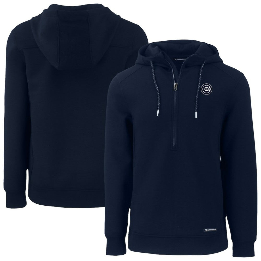 Chicago Cubs Cutter & Buck Roam Eco Recycled Half-Zip Pullover Hoodie - Navy Hoodies