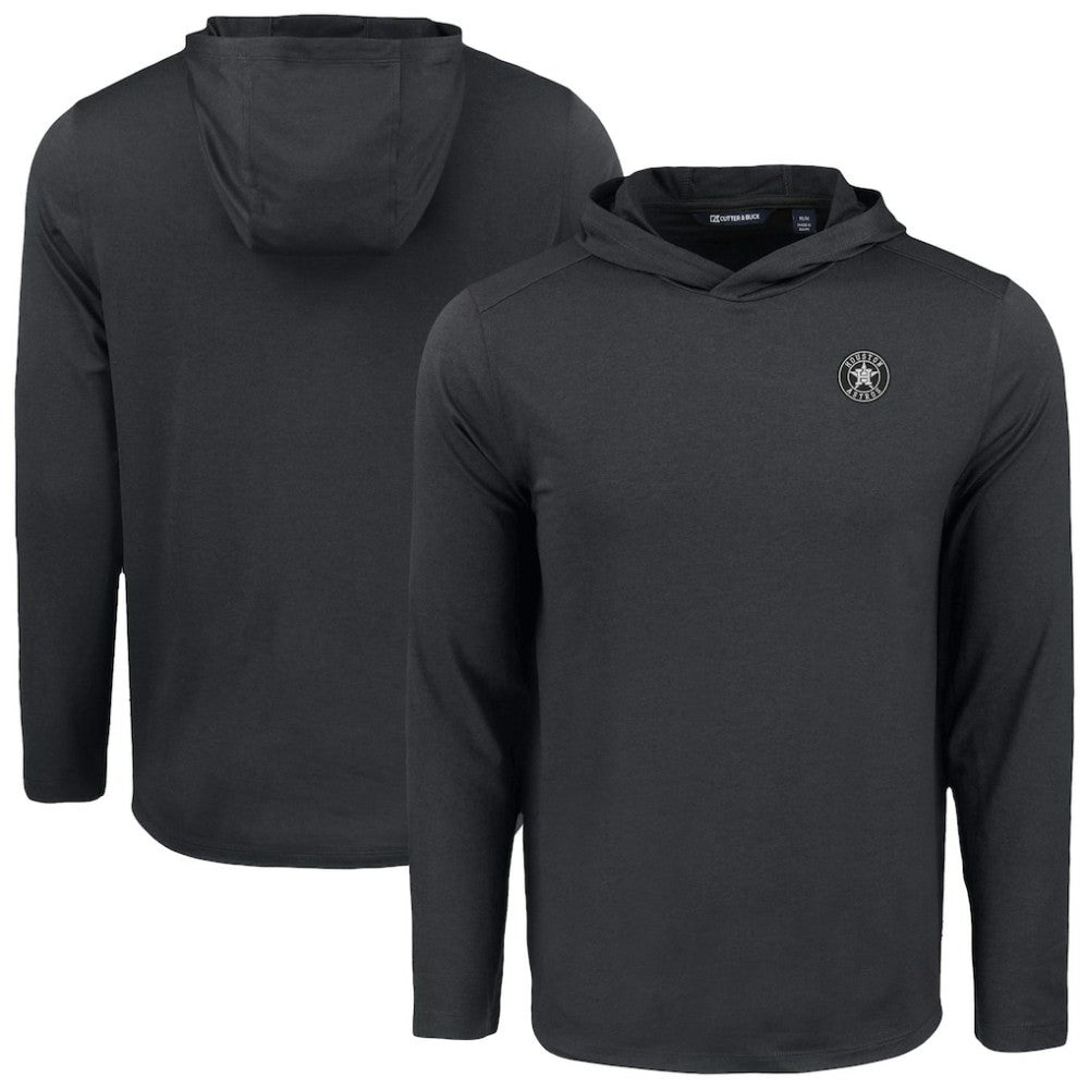 Houston Astros Cutter & Buck Coastline Epic Comfort Eco Recycled Long Sleeve Hoodie T-Shirt - Black Hoodies