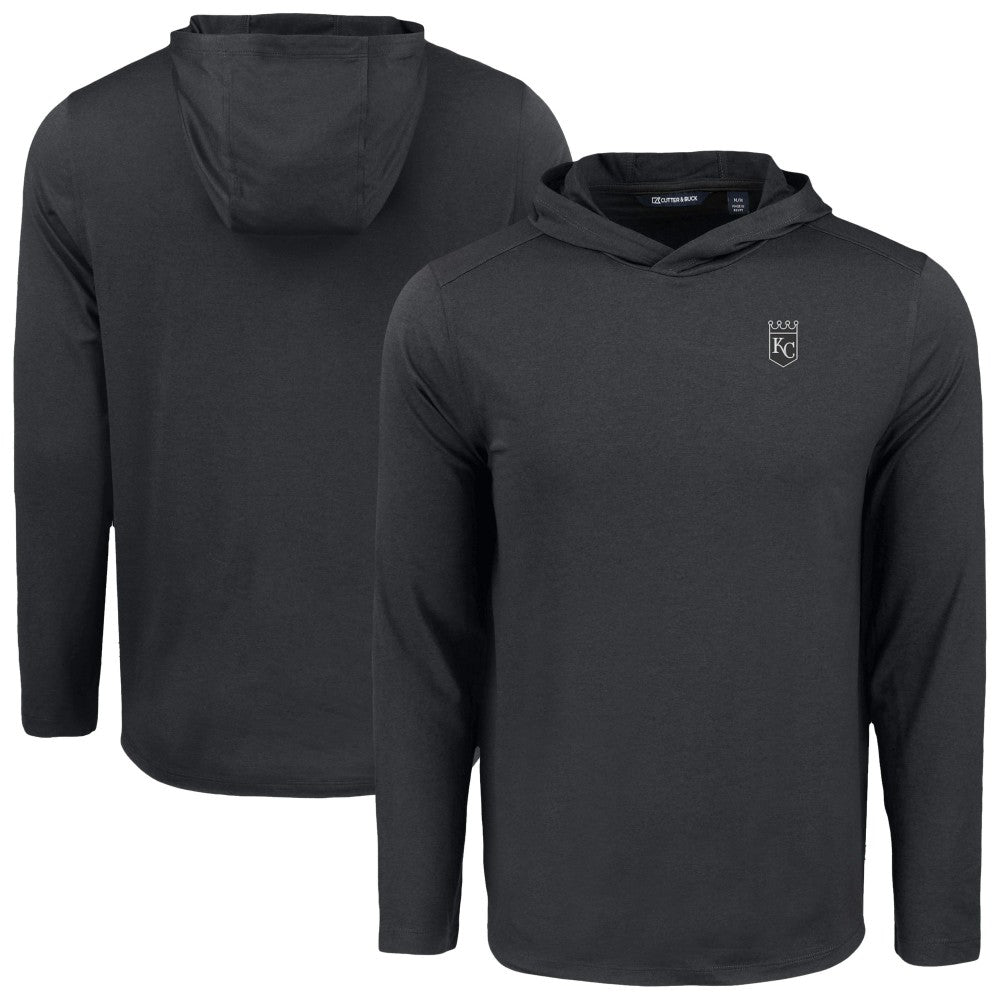 Kansas City Royals Cutter & Buck Coastline Epic Comfort Eco Recycled Long Sleeve Hoodie T-Shirt - Black Hoodies