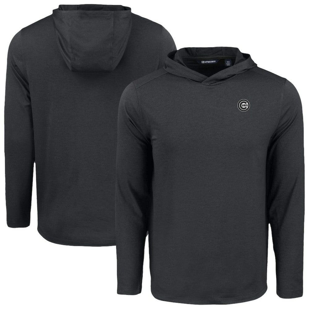 Chicago Cubs Cutter & Buck Coastline Epic Comfort Eco Recycled Long Sleeve Hoodie T-Shirt - Black Hoodies