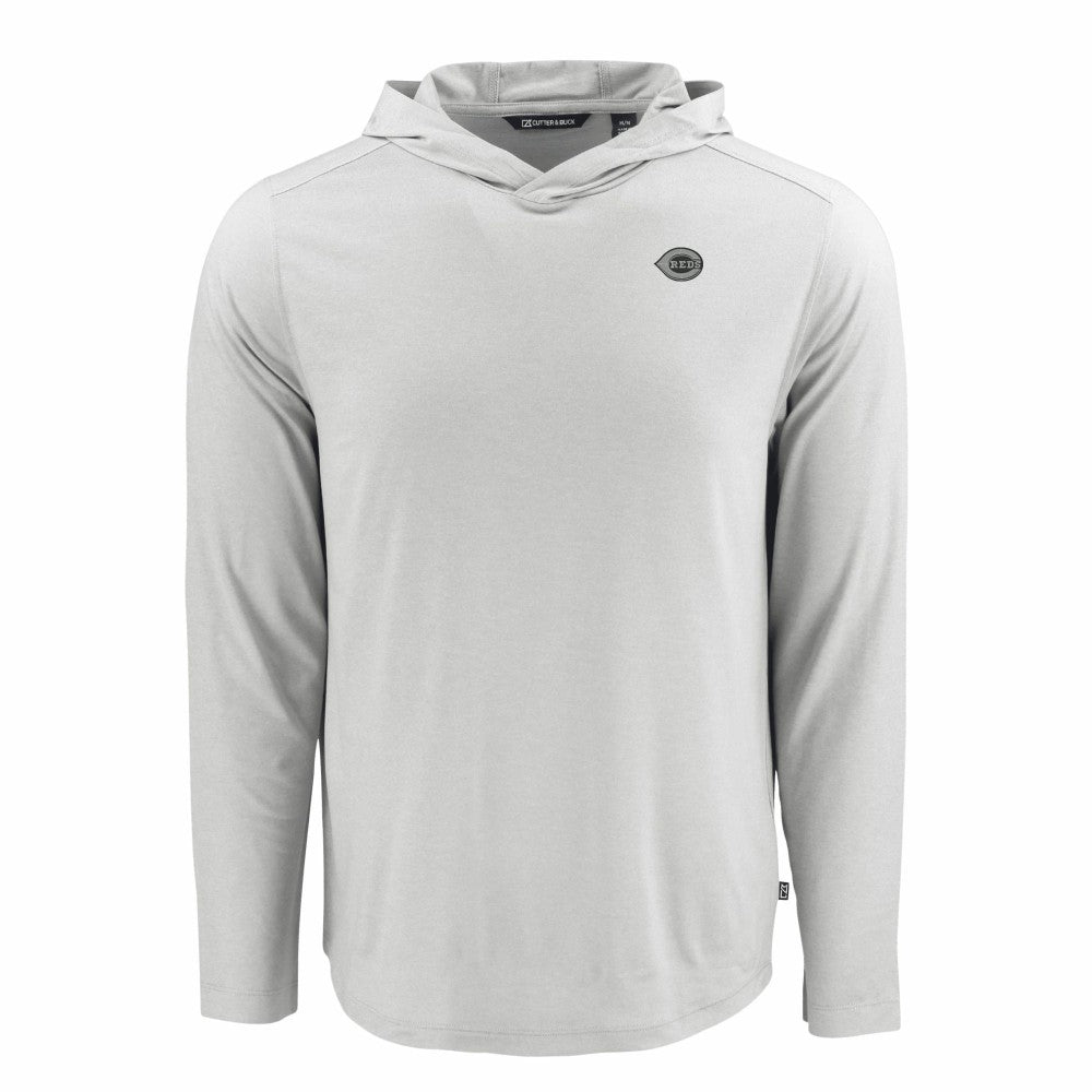 Cincinnati Reds Cutter & Buck Coastline Epic Comfort Eco Recycled Long Sleeve Hoodie T-Shirt - Gray Hoodies