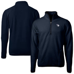Cleveland Guardians Cutter & Buck Cascade Eco Fleece Quarter-Zip Jacket - Navy Jackets