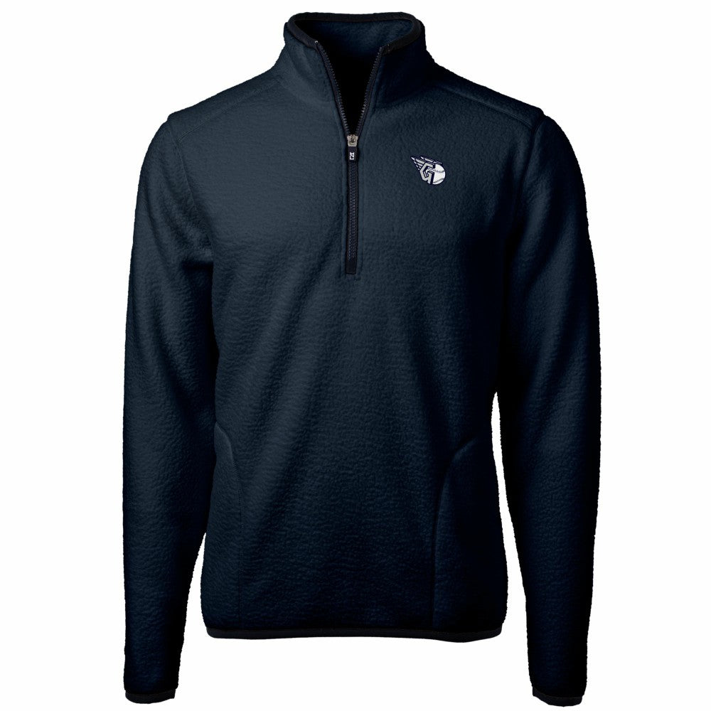 Cleveland Guardians Cutter & Buck Cascade Eco Fleece Quarter-Zip Jacket - Navy Jackets