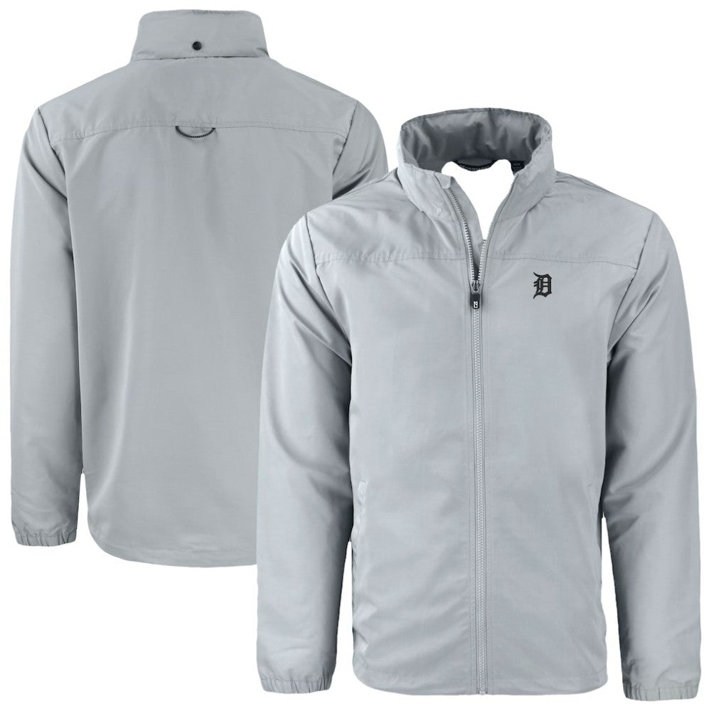Detroit Tigers Cutter & Buck Charter Eco Recycled Full-Zip Hoodie Jacket - Gray Jackets