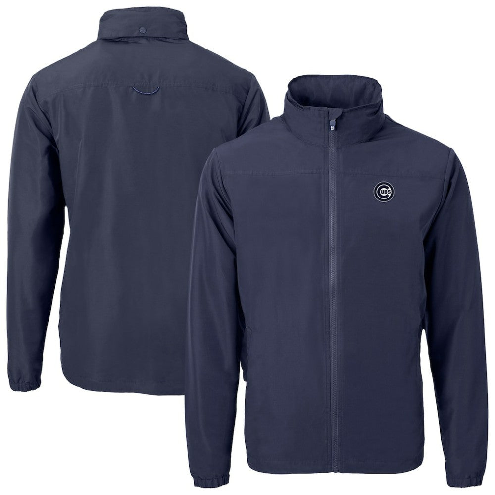 Chicago Cubs Cutter & Buck Charter Eco Recycled Full-Zip Hoodie Jacket - Navy Jackets