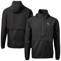 Colorado Rockies Cutter & Buck Charter Eco Recycled Anorak Half-Zip Hoodie Jacket - Black Jackets