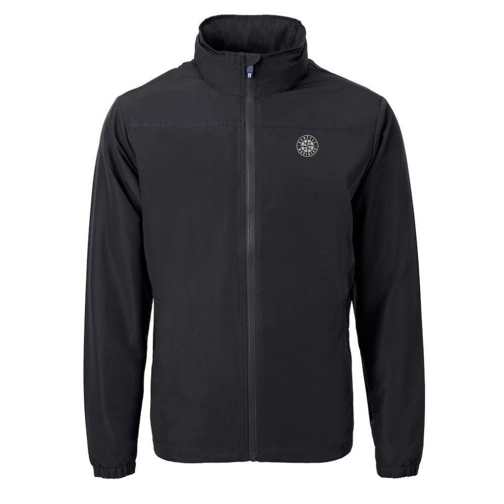 Seattle Mariners Cutter & Buck Charter Eco Recycled Full-Zip Hoodie Jacket - Black Jackets
