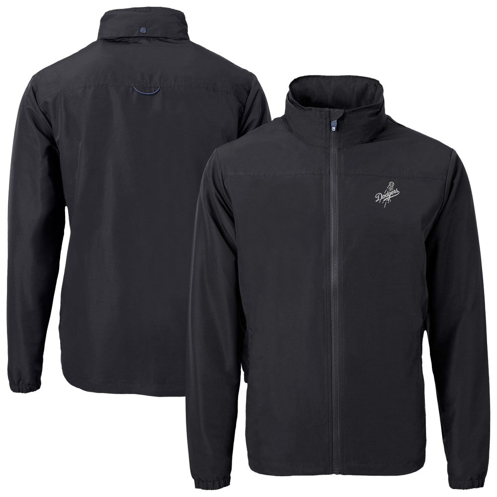 Los Angeles Dodgers Cutter & Buck Charter Eco Recycled Full-Zip Hoodie Jacket - Black Jackets