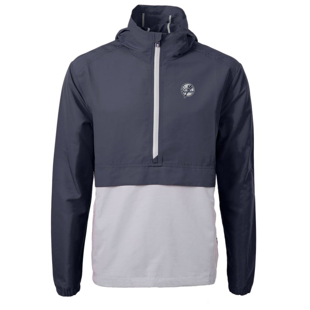 New York Yankees Cutter & Buck Charter Eco Recycled Anorak Half-Zip Hoodie Jacket - Navy Jackets