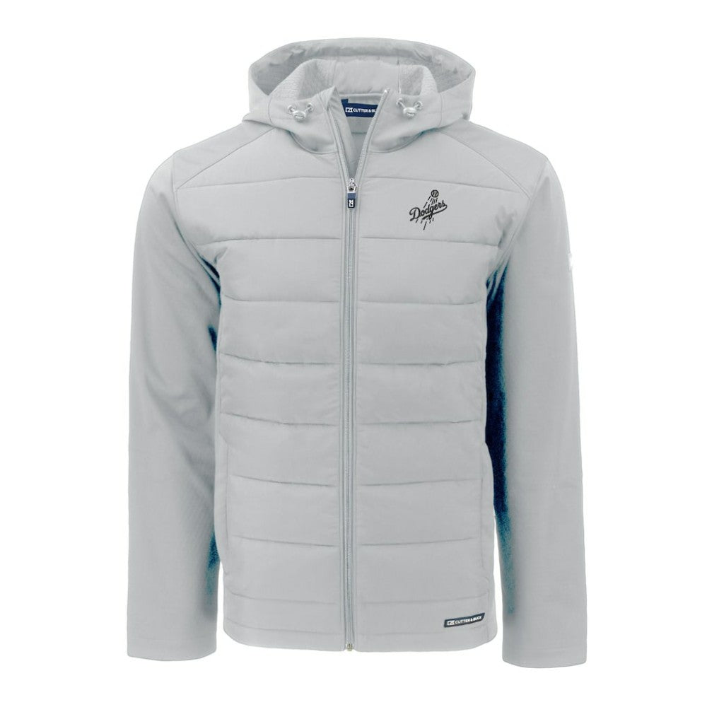 Los Angeles Dodgers Cutter & Buck Evoke Hybrid Eco Softshell Recycled Full-Zip Hooded Jacket - Gray Jackets