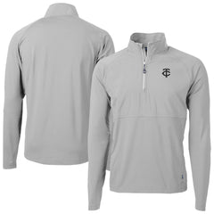 Minnesota Twins Cutter & Buck Adapt Eco Hybrid Raglan DryTec Quarter-Zip Jacket - Gray Jackets