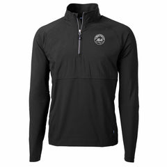 New York Mets Cutter & Buck Adapt Eco Hybrid Raglan DryTec Quarter-Zip Jacket - Black Jackets