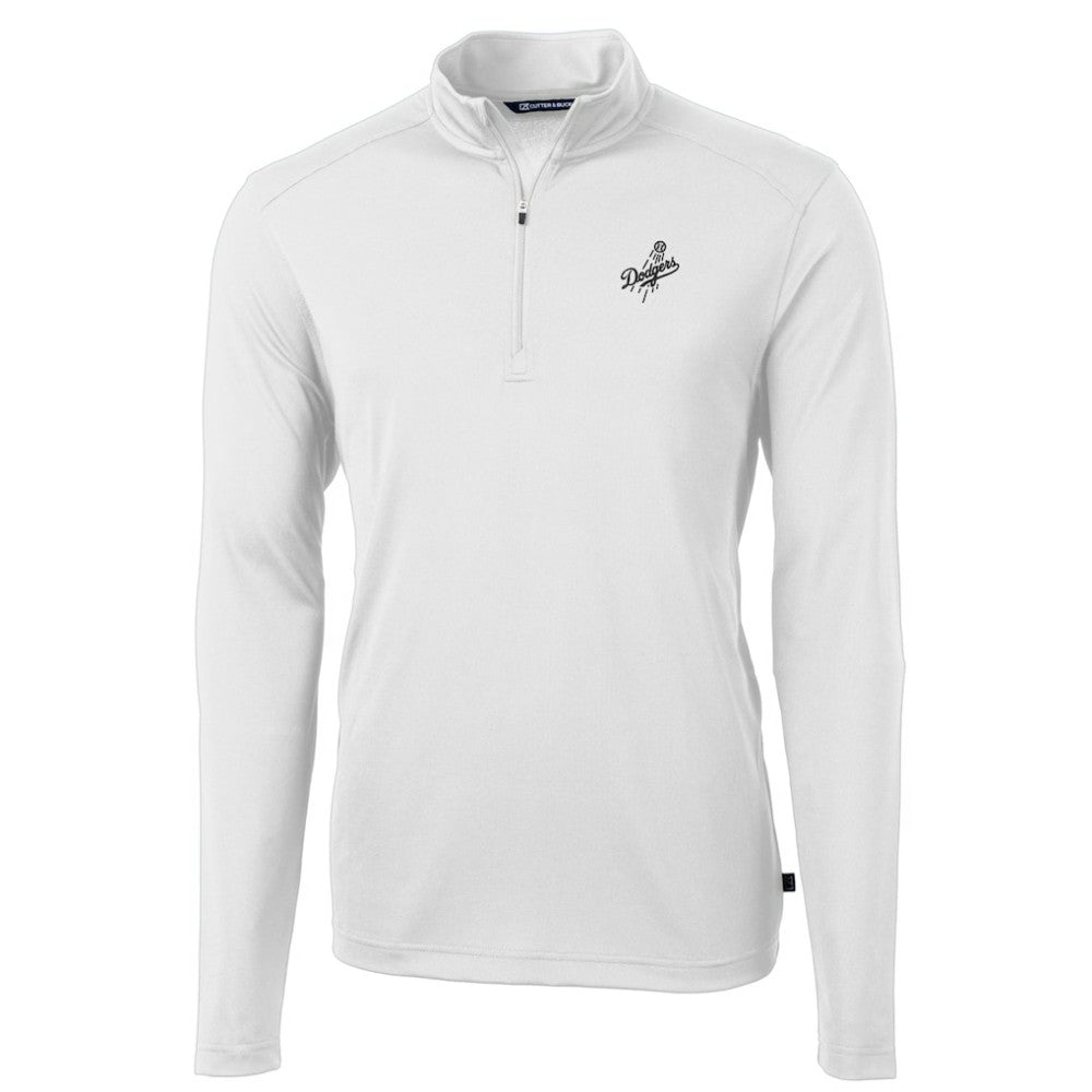 Los Angeles Dodgers Cutter & Buck Virtue Eco Pique Quarter-Zip Jacket - White Jackets