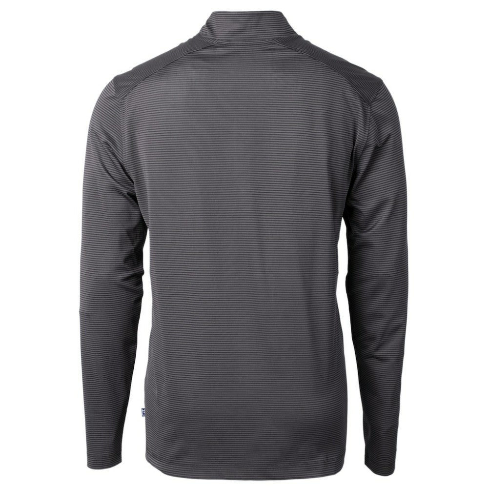 San Diego Padres Cutter & Buck Virtue Eco Pique Micro Stripe Quarter-Zip Jacket - Black Jackets
